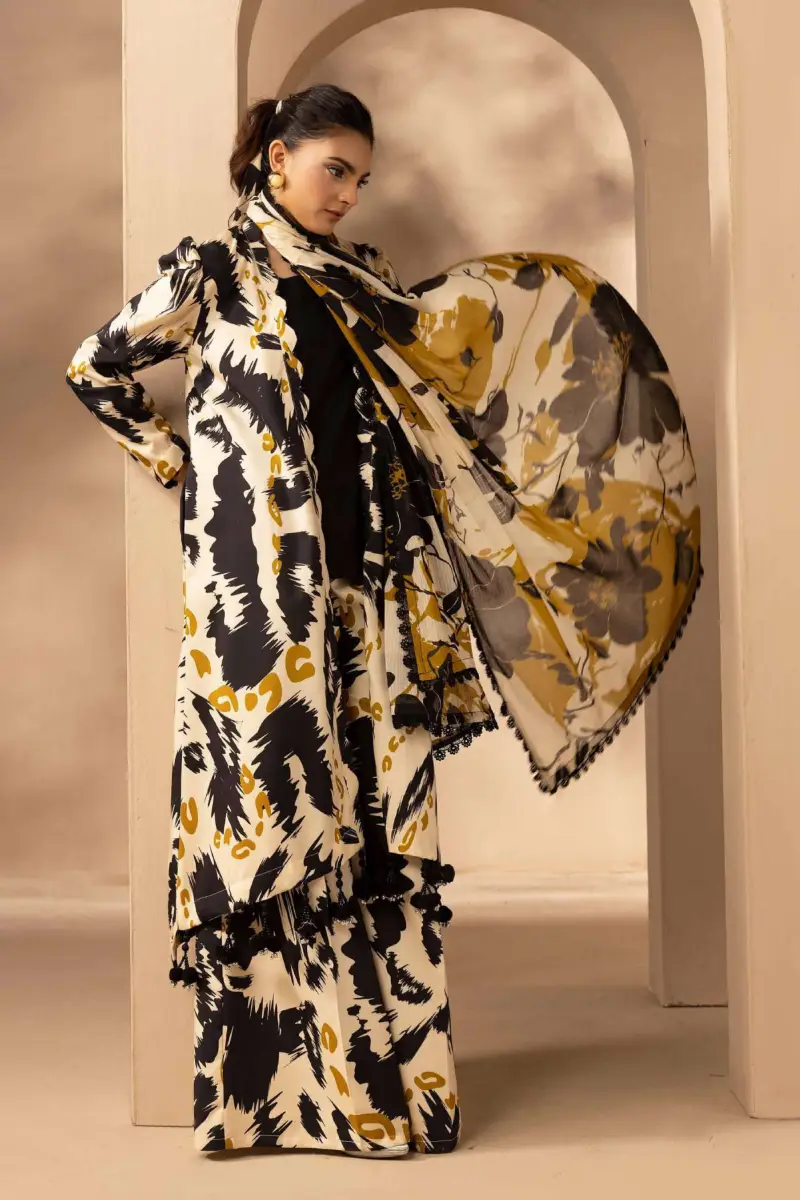 Bin Naeem Terra Flora 3 Piece Printed Lawn Suit