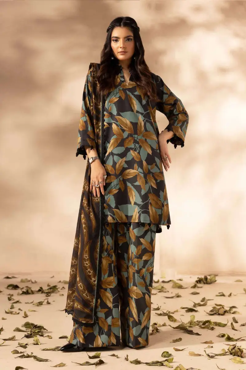 Bin Naeem Floral Noir 3 Piece Printed Lawn Suit