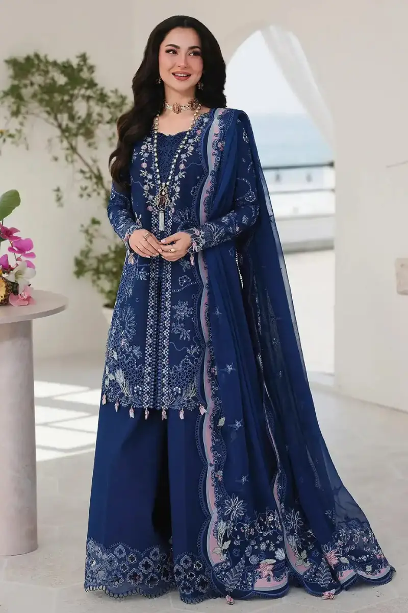 Blue Orchid Embroidered Lawn