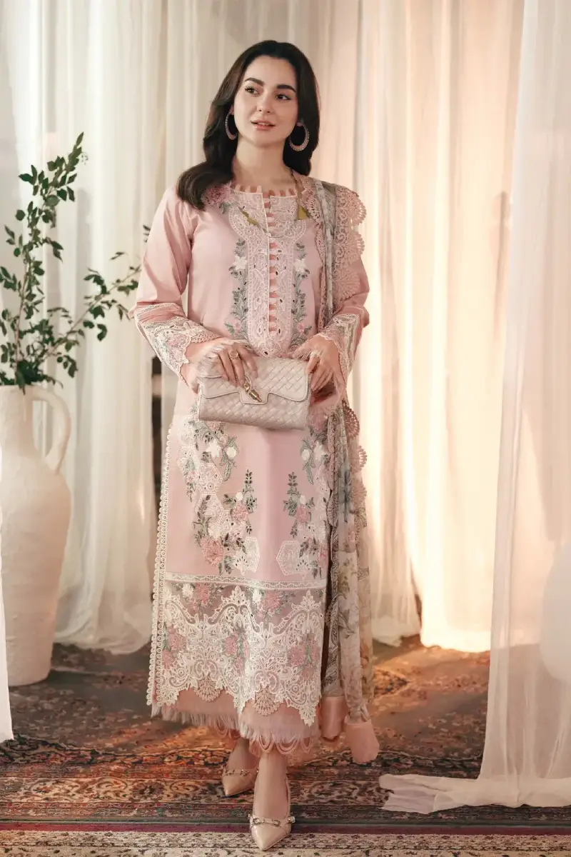 Blush Pink Embroidered Lawn