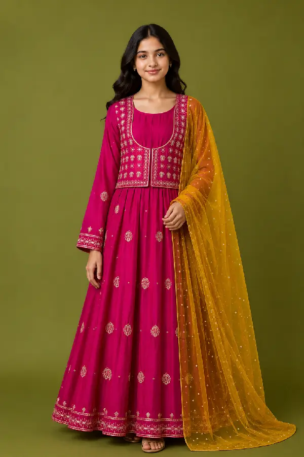 Magenta Muse Embroidered Lawn