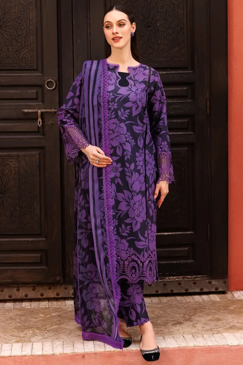 Lilac Noir Printed Lawn