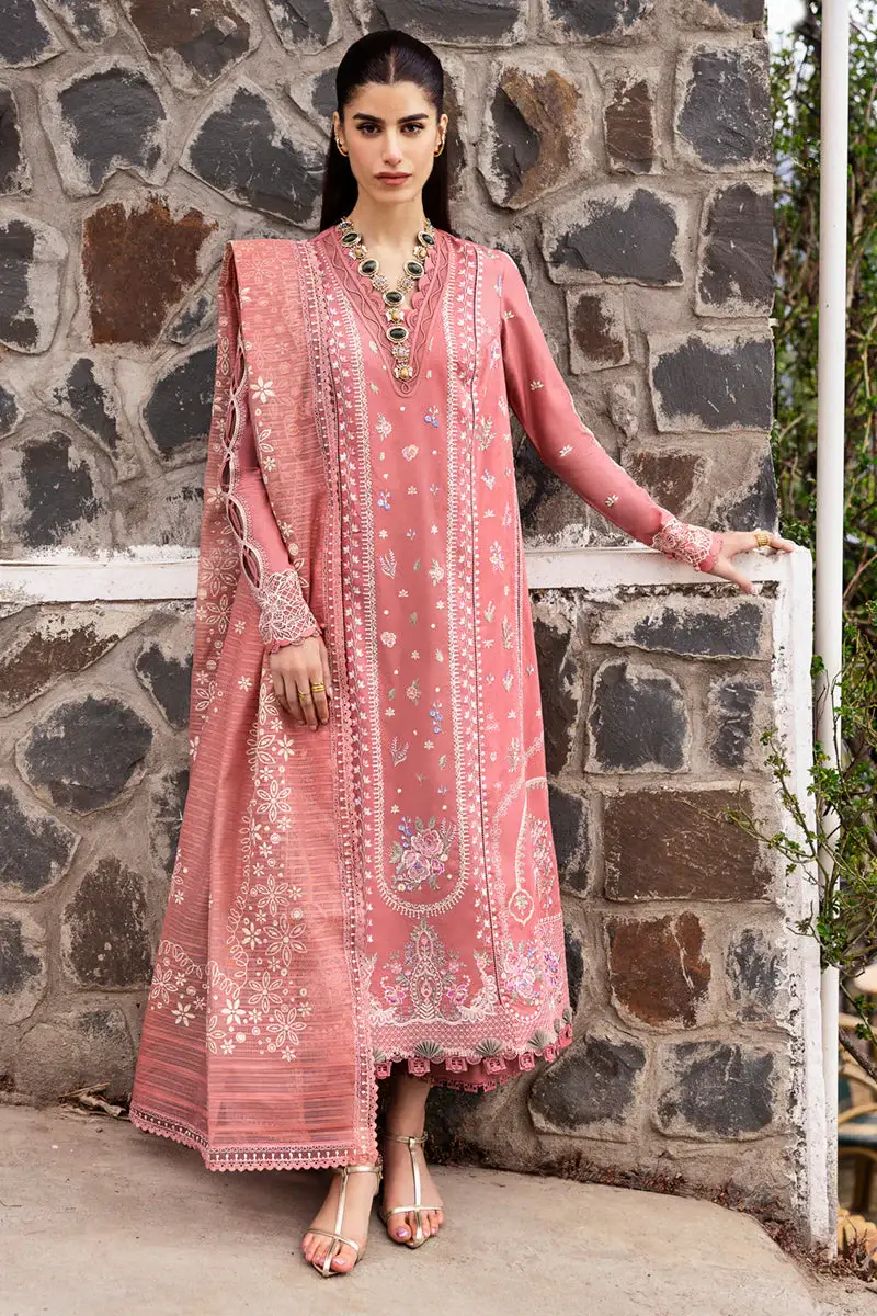 Mirage Pink Couture Embroidered Lawn